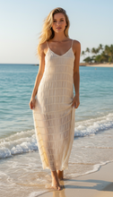 Lade das Bild in den Galerie-Viewer, Fließendes Sommerkleid KATI | Chocoalte, Ecru & Butteryellow