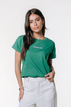 Lade das Bild in den Galerie-Viewer, Uni Logo Boxy Tee Pine Green | Colourful Rebel