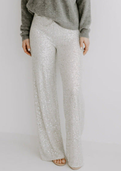 All Over Sequin Pants | Champagner