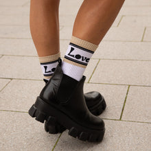 Lade das Bild in den Galerie-Viewer, Love Glitter Socken | Loones, Weiß
